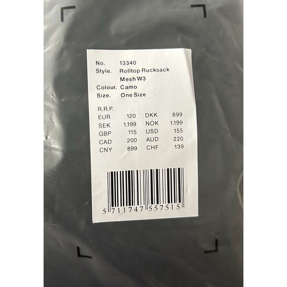 Rains Rolltop Rucksack Mesh Camo NWT - Picture 4 of 5